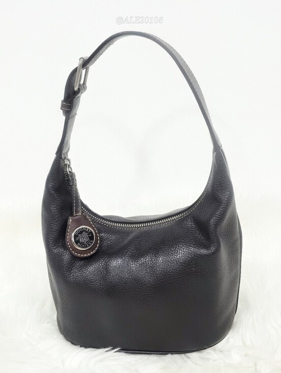 Dooney & Bourke Handbags - Dooney & Bourke Dark Brown Leather Hobo Shoulder Bag Pebbled Leather Purse